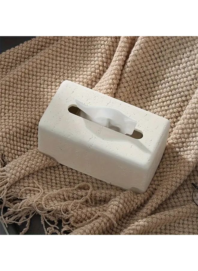 حامل علبة المناديل من الراتنج الأبيض تصميم مربع ديكور سطح الحمام هدية عيد الميلاد وهالوين - Image 5